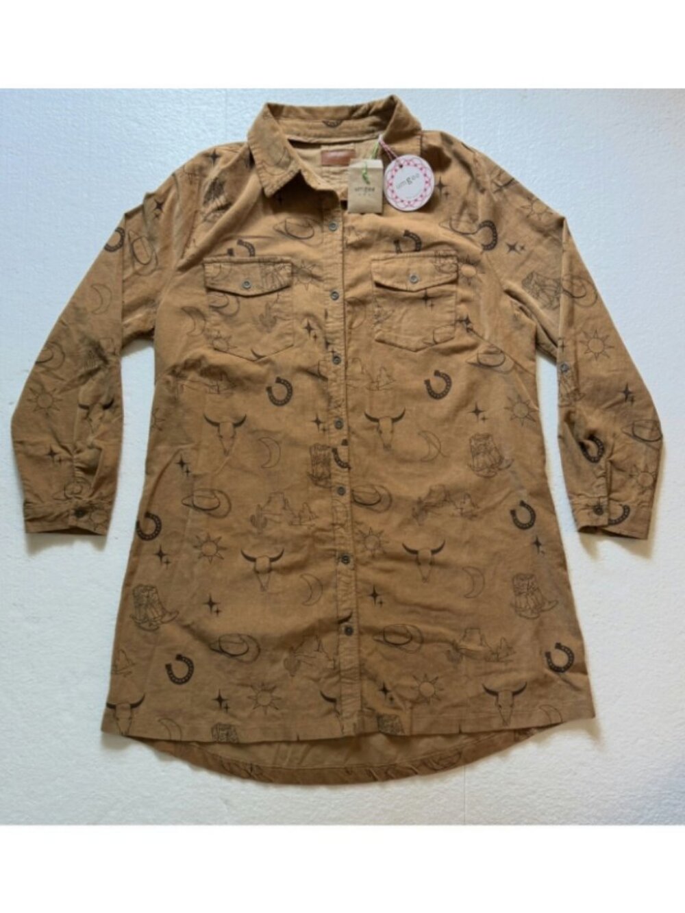 NEW! Boutique Walk the Line Corduroy Western Dress Women's Large